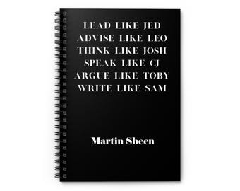 Diário personalizado da Asa do Oeste – "Lidere como Jed", Caderno inspirador