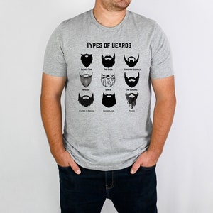 Funny Beard Styles T-Shirt: Types of Beards Graphic Tee