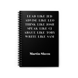 Personalized West Wing Journal - "Lead Like Jed" - Inspirational Political Notebook, Journal for West Wing Fans - Personalization Available
