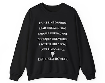 Fight Like Darrow Sweater, Red Rising Inspired Sweater, Howler Wolf Gift, Pierce Brown Fan Sweater, Sci Fi Book Lover Gift