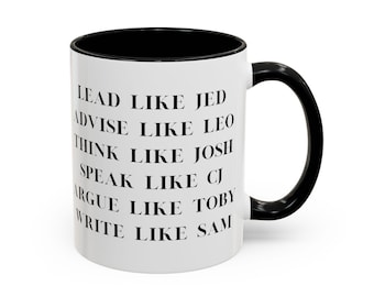 West Wing-mok, koffiekopje Lead Like Jed, Jed Bartlet-cadeau, West Wing-fanmok, cadeau politieke tv-show, West Wing-merchandise