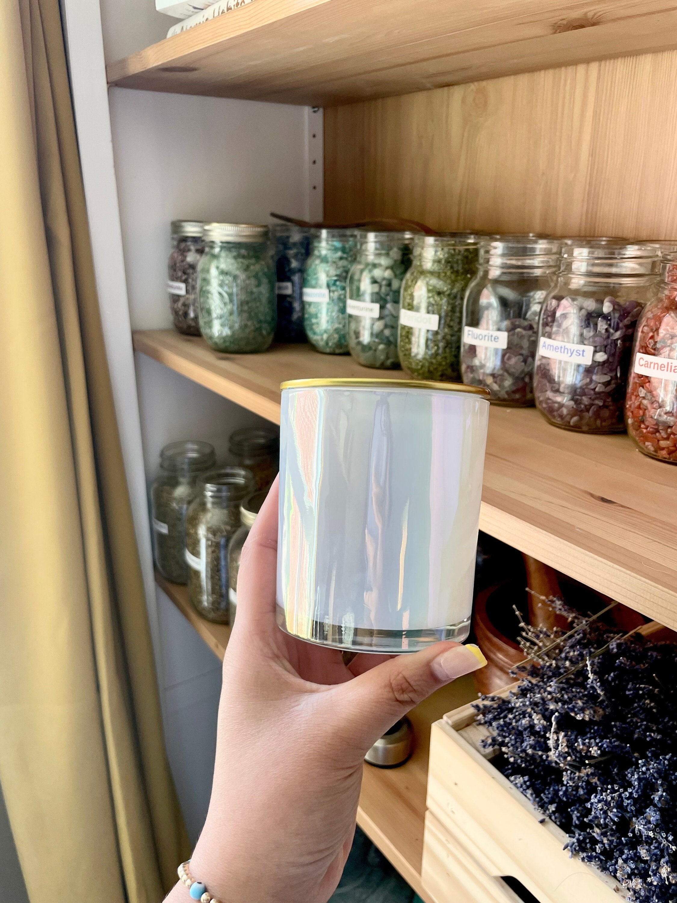 LUXURY Rainbow Iridescent Candle Jars Gold Lid Candle Etsy