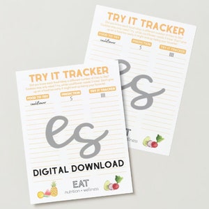 Try-It Tracker for Picky Eater Kids-Digital Download