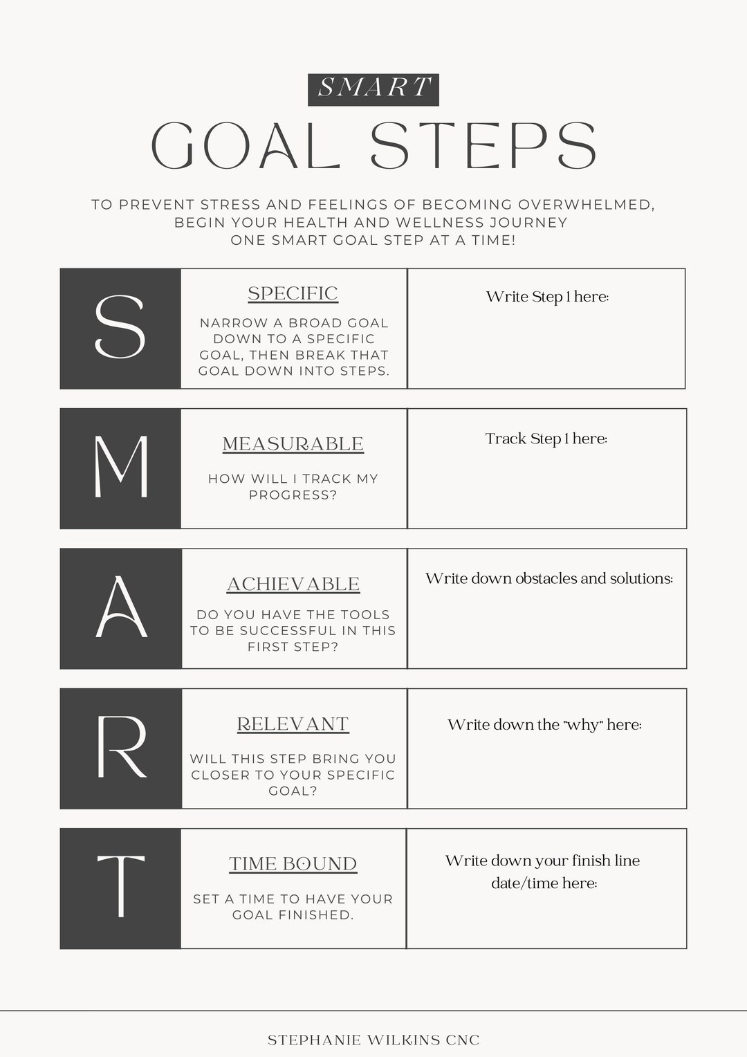 Smart Goal Step Pad - Etsy