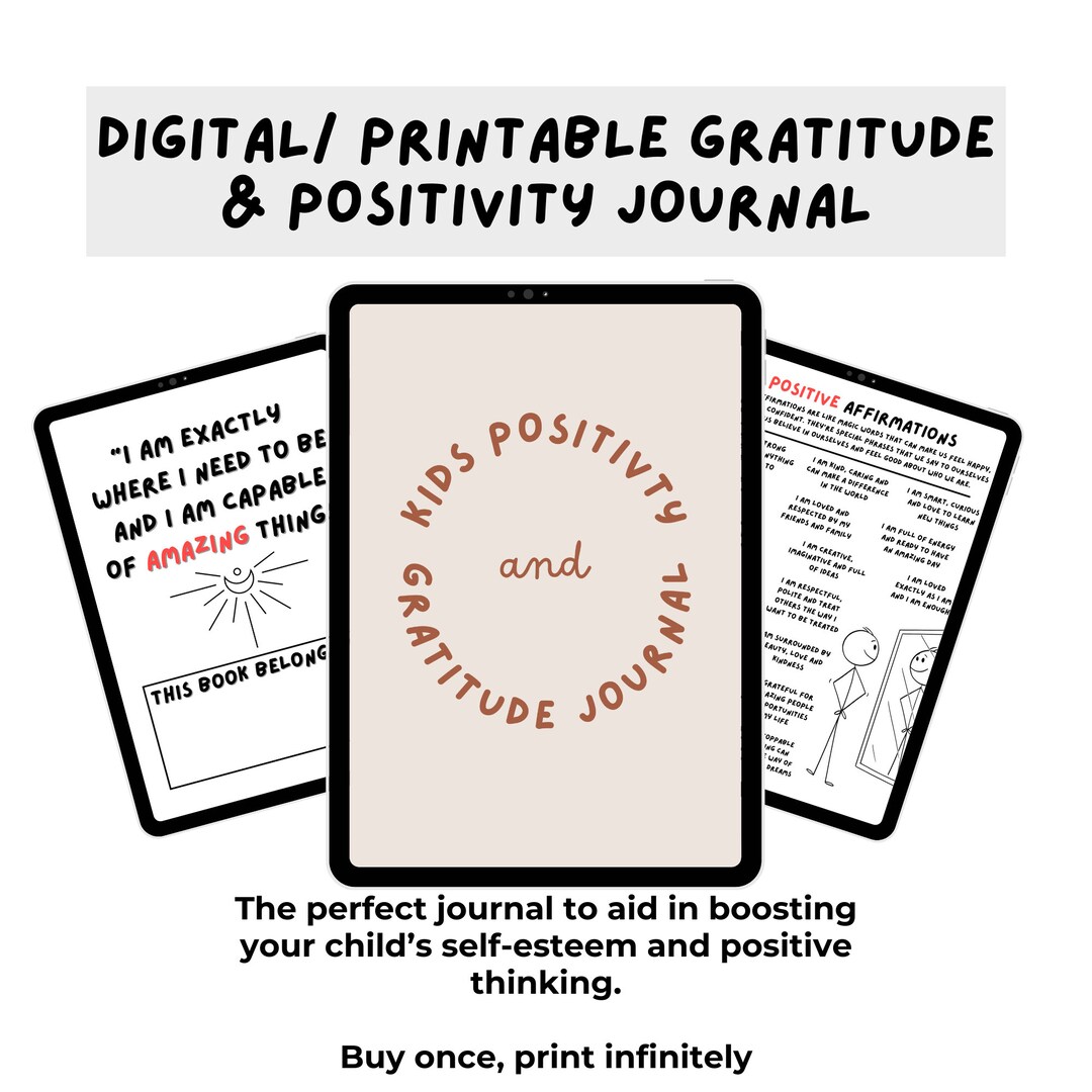 Children's Positivity and Gratitude Workbook - DIGITAL Printable PDF ...