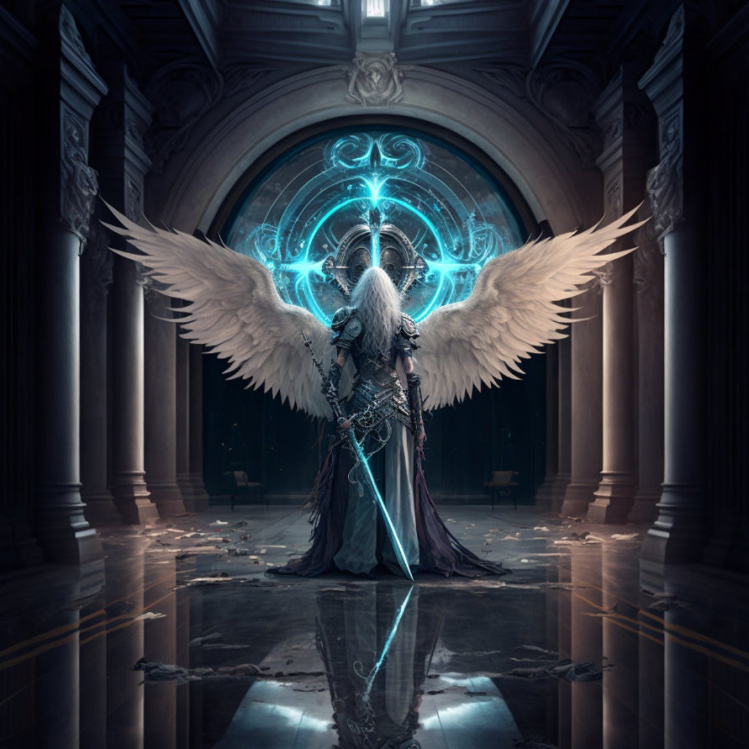 Winged Angel Holding Two Swords PNG Clip Art JPG Digital Download - Etsy