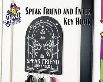 Speak Friend and Enter Key Hook | Fantasy Movie Door Arch Key Holder Hanger Caddy Storage Organizer