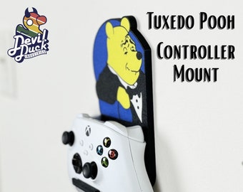 Tuxedo Pooh Controller Hook Holder Hanger Desk Wall Mount Display Decor | Meme Fancy Pooh Gamer Accessory