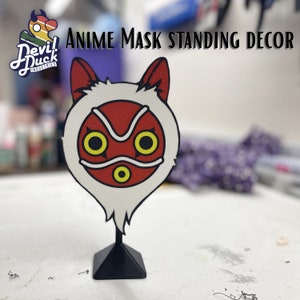 Anime Mask Standing Decor Bookcase Desk Shelf Counter Table Nightstand Workbench