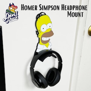 Homer Simpson Wall Mount Headphone Hook Stand Caddy Hanger Holder Desk Wall Mount Display | The Simpsons Decor