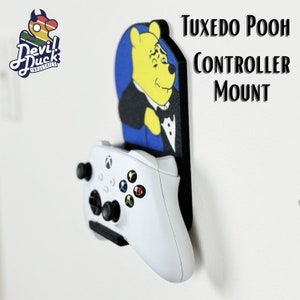 Tuxedo Pooh Controller Hook Holder Hanger Desk Wall Mount Display Decor | Meme Fancy Pooh Gamer Accessory