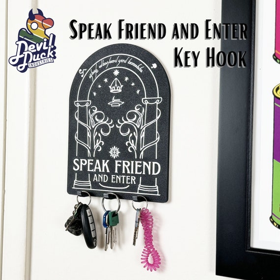 Speak Friend and Enter Key Hook | Fantasy Movie Door Arch Key Holder Hanger Caddy Storage Organizer