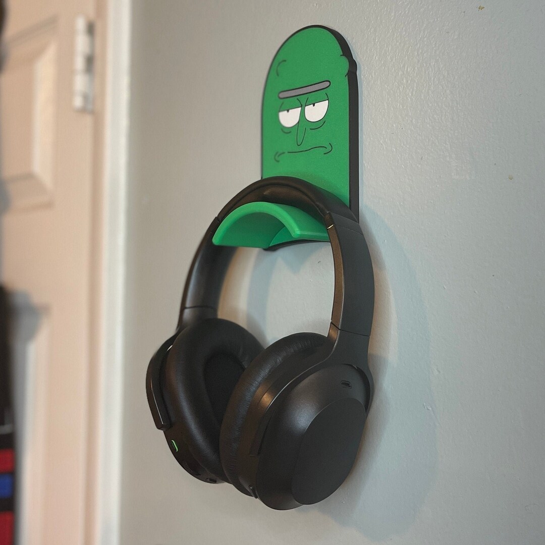 Pickle Rick Headphone Hook Stand Caddy Hanger Holder Desk Wall Etsy