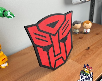 Transformers Autobot Display Art | Kids Bedroom Decoration | Mancave Decoration | Desk Shelf Bookcase Standing Upright