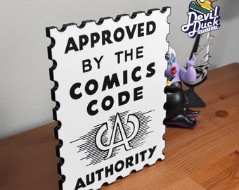 Comics Code Authority Stamp Wall Art | Comic Book Decoration classic comic stamp sticker wall decor