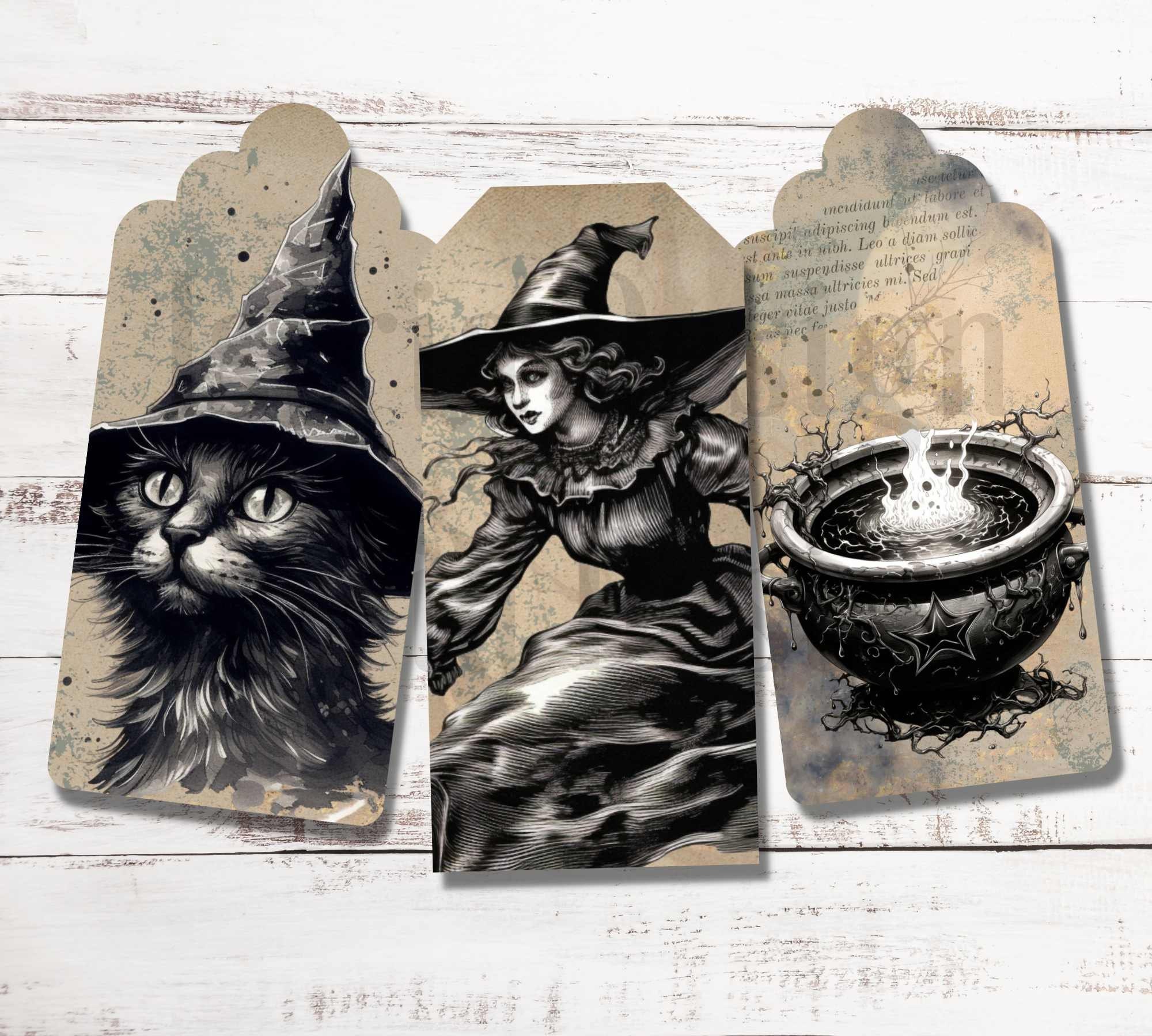 Witch Gift Tags, Printable Party Favor Tags, Halloween Ephemera ...