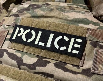 Police Patch - Choose Cordura and Lettering Material - 6" X 2" - Police - Law Enforcement - LEO - Laser Cut - Glow in the Dark