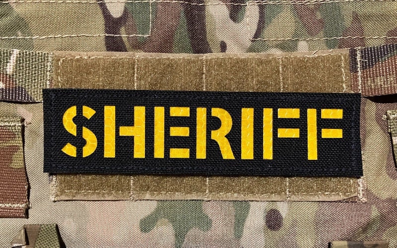 PVC Tactical Patch SHERIFF Subdued Flag (Gold) 8X3