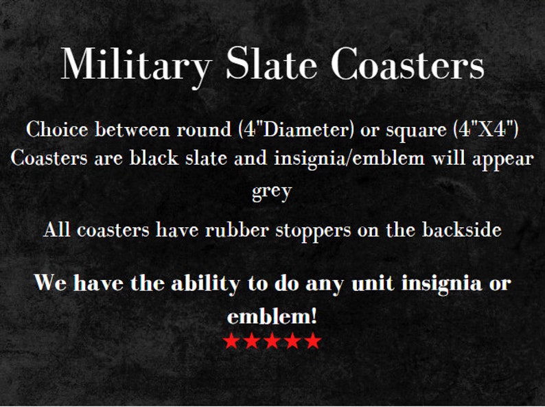 Seal Team 6 Slate Coasters DEVGRU Navy Seal Circle or Square Set of 4