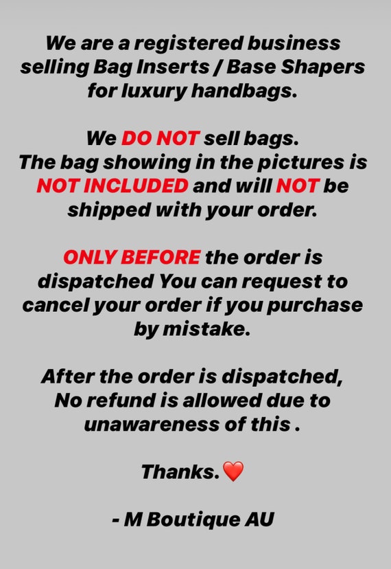 Base Shaper Bag Insert Saver For L* Multi Pochette Accessoires in Canvas Version (Bag NOT Included)
