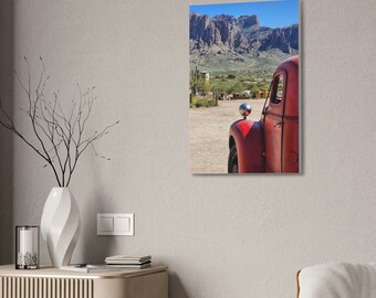 Lost Dutchman State Park Flatiron Old Pickup Truck Vintage Antique Tonto National Forest Apache Junction Arizona Canvas Stretched, 1.5''