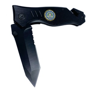 3-in-1 Tactical Rescue Tool | FBI | Seatbelt Cutter | Steel | Glass Breaker | Gift For Federal Bureau Of Investigation