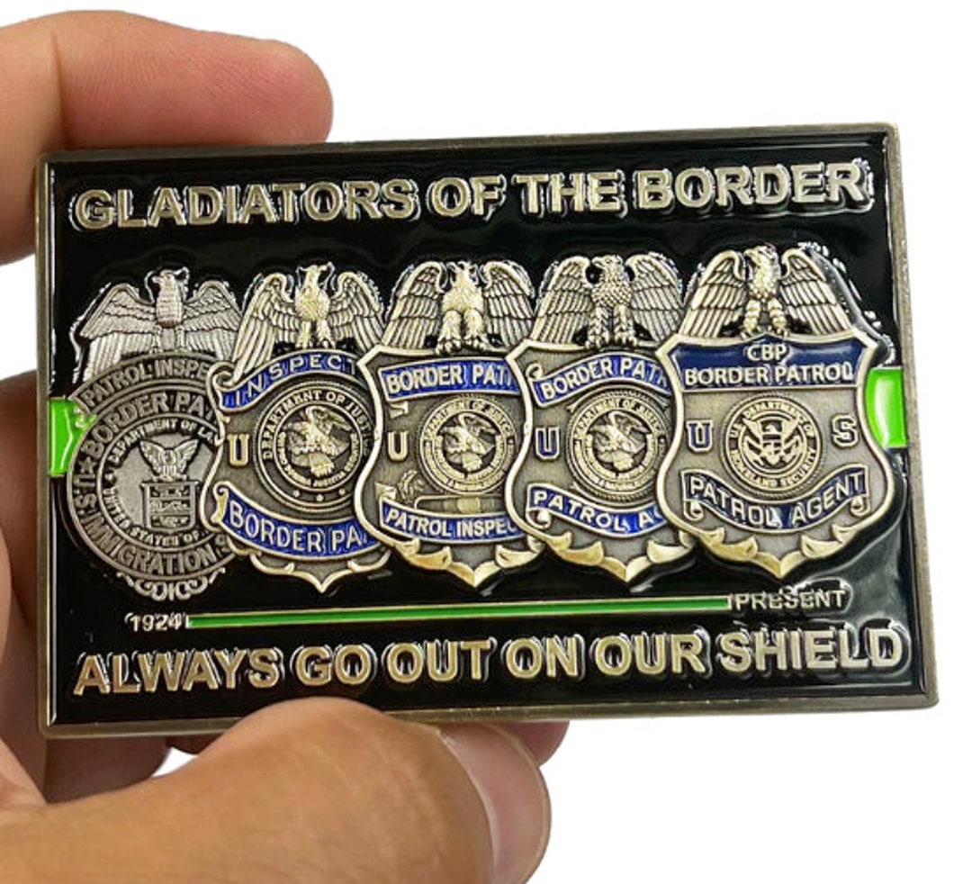 Border Patrol Agent Timeline Challenge Coin Thin Green Line Honor First