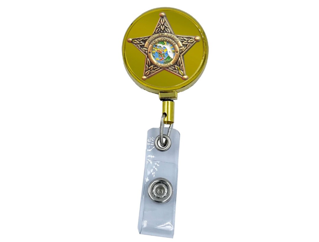 Polk County Florida Sheriff's Office Metal ID Reel Retractable ID Card