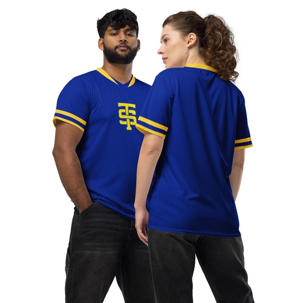 Taylor Swift Shake It Off Recycled Unisex Sports Jersey | Cheerleader Blue Shirt, The Eras Tour Concert Outfit, 1989