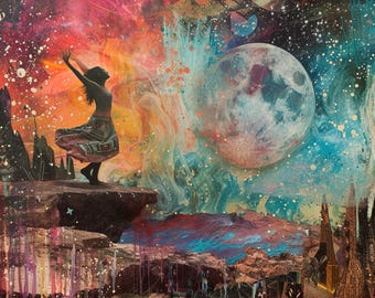 Cosmic Dream XV - fine art print (psychedelic, trippy, hallucinatory, collage, rainbow, astronomy, new age, metaphysical, surrealist, weird)