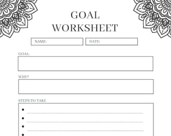 Student Goal Setting Worksheets Printable Instant Download