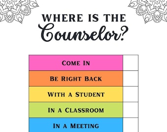 School Counselor Locator and Cover Pages with Coloring Border Instant Download