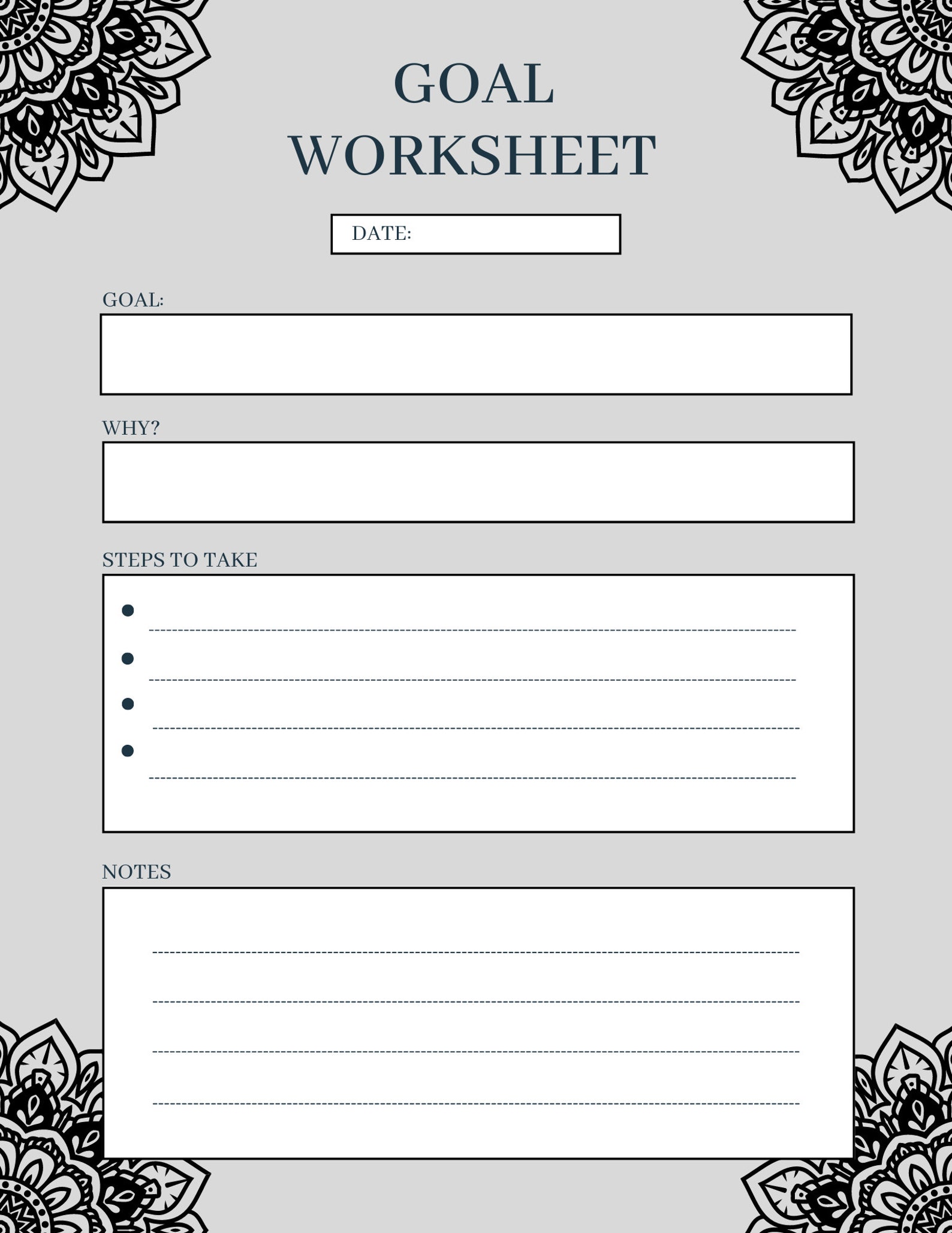 Student Goal Setting Worksheets Printable Instant Download - Etsy