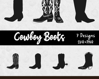 Pacchetto di file SVG per stivali da cowboy, file SVG per Cricut, file di taglio per stivali da cowboy, SVG western, SVG cowboy, clipart western, clipart cowboy, SVG stivali
