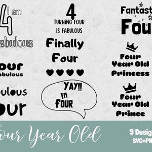 Vier jaar oude Svg bundel, Svg-bestanden voor Cricut, 4 jaar Svg, 4 jarige verjaardag, Kids verjaardag shirt, vier en Fab SVG, verjaardag gesneden bestanden