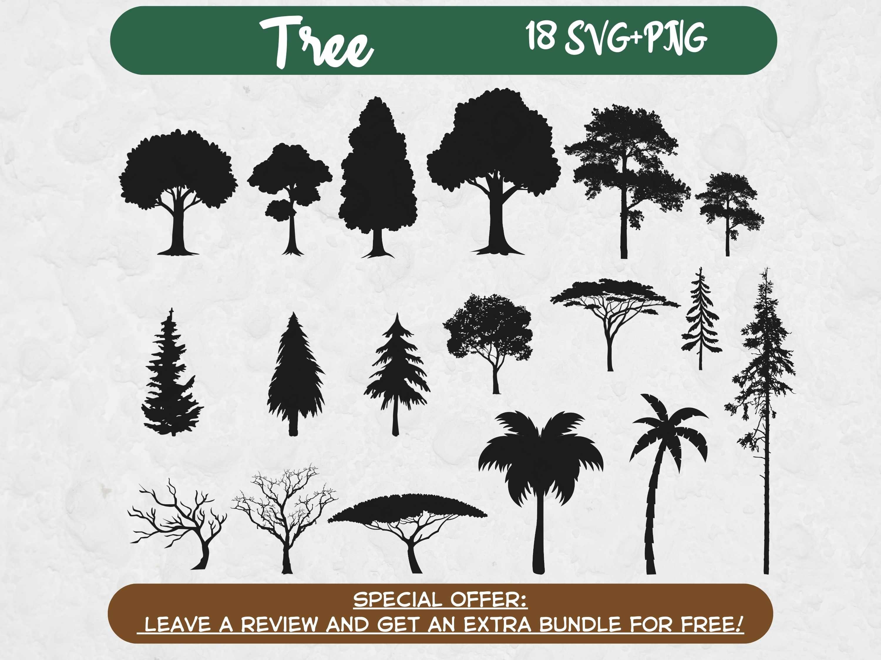Tree Svg Bundle, Svg Tree, SVG Files for Cricut, Trees SVG, Tree Cut File, Forest Svg, Tree Clipart, Forest Clipart, Tree Silhouette