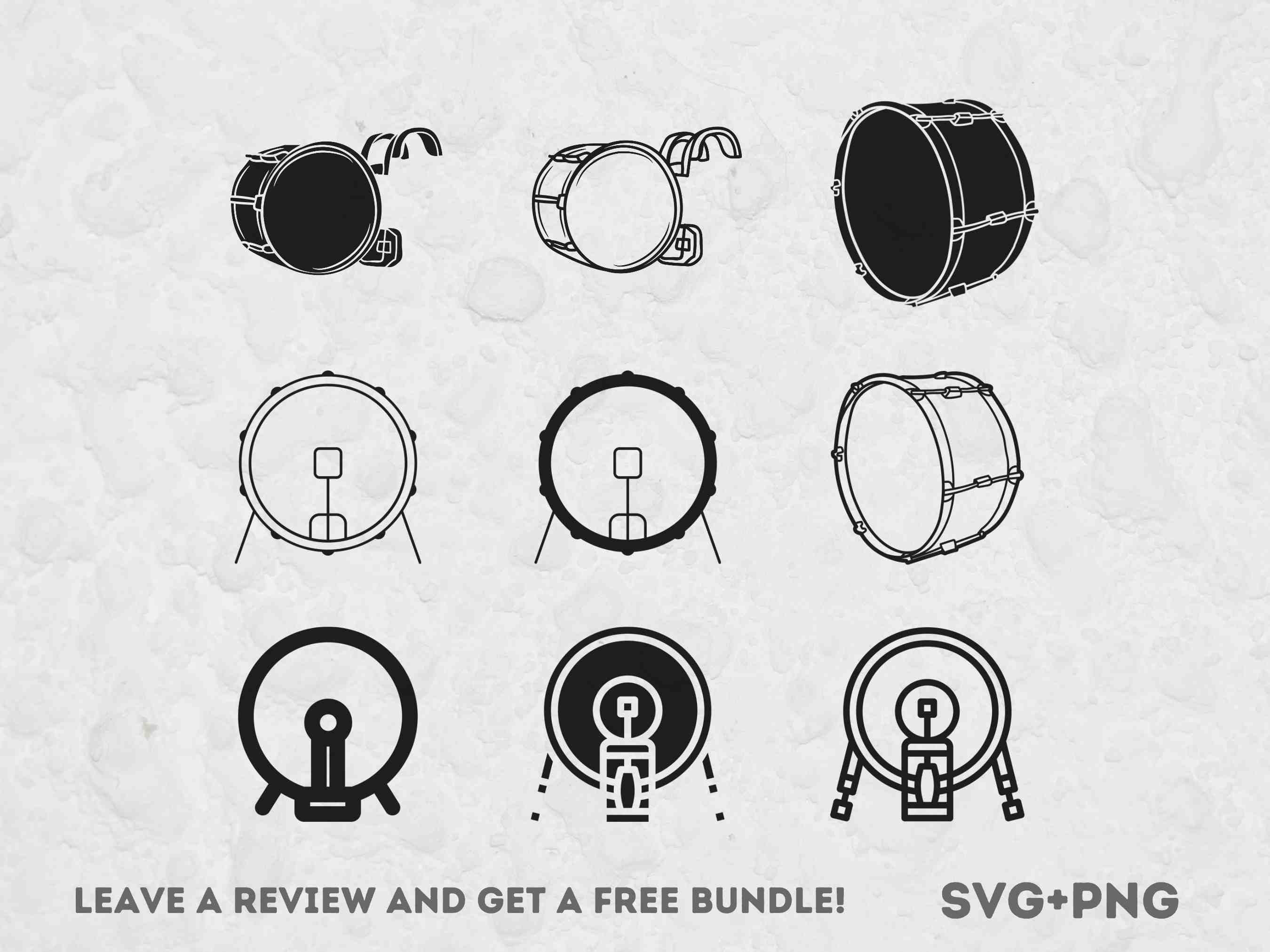 Bass Drum SVG Music Svg Drum Clipart Svg Files for Cricut Etsy