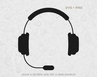 Casque Silhouette SVG, fichiers Svg pour Cricut, casque coupe fichier, musique Svg, son SVG, oreille Svg, Clipart Gamer, Communication SVG, Svg de jeu