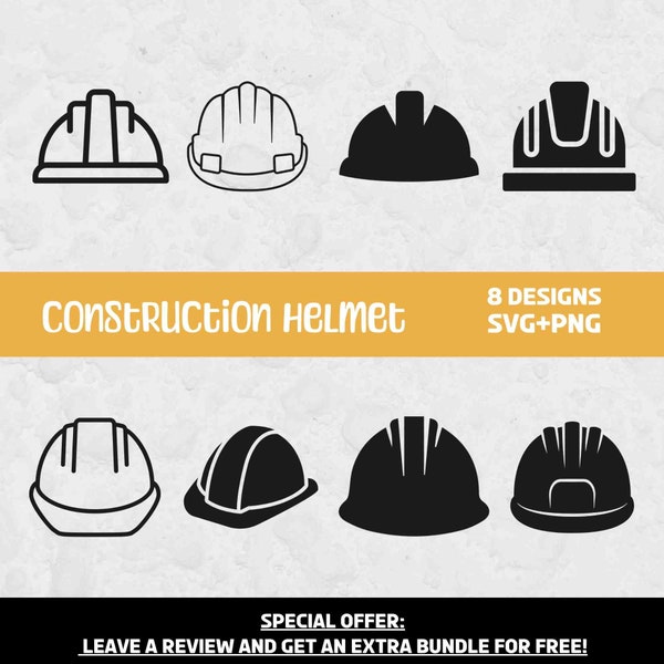Construction Helmet SVG Bundle, Construction Worker Svg, Building SVG, Svg files for Cricut, Worker Svg, Worker clipart, Helmet Cut Files