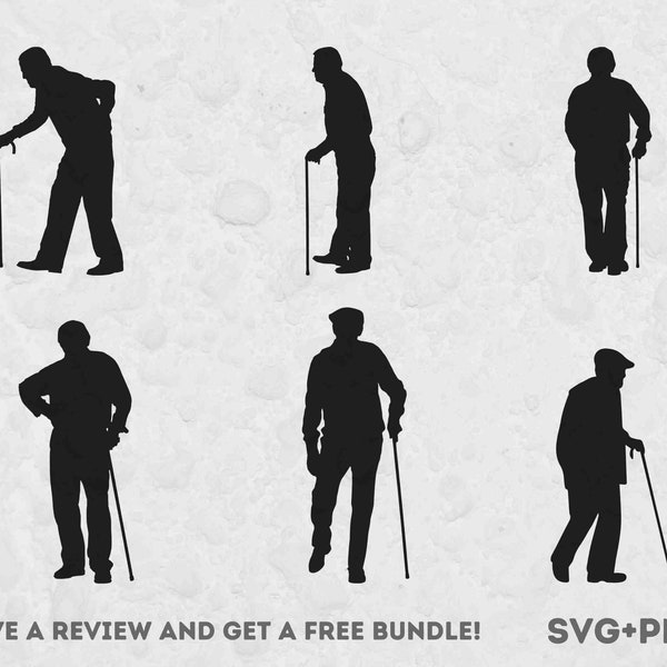 Old Man Svg, Svg Files for Cricut, Male Svg, Silhouette Svg, Grandpa SVG, Old SVG, Instant Download, People Clipart, Old Man Silhouette