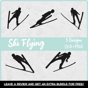 Skisprung-Svg-Bundle, SVG-Dateien für Cricut, Sport SVG, Wintersport, Ski fliegen SVG, Skispringer, Skisprung Silhouetten, Winterolympiade