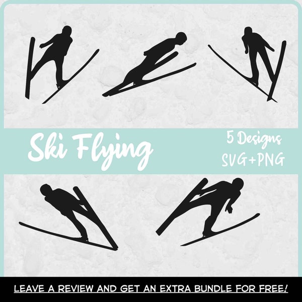 Ski Jump Svg Bundle, SVG Files for Cricut, Sports SVG, Winter Sports, Ski Flying SVG, Ski Jumper, Ski jump Silhouettes, Winter Olympics