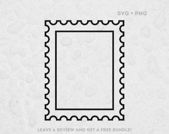 Marco SVG de sello postal, archivo de corte de borde de sello, Cricut SVG, marco de correo, scrapbooking, creación de tarjetas, sello postal vintage, PNG