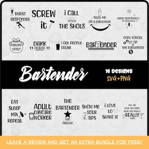 Bartender SVG Cut Files, SVG Files for Cricut, Bartender Cut File, Bar Sign, Bartender Quotes, Bartender Shirts, Drinking Quotes, Bar Shirt