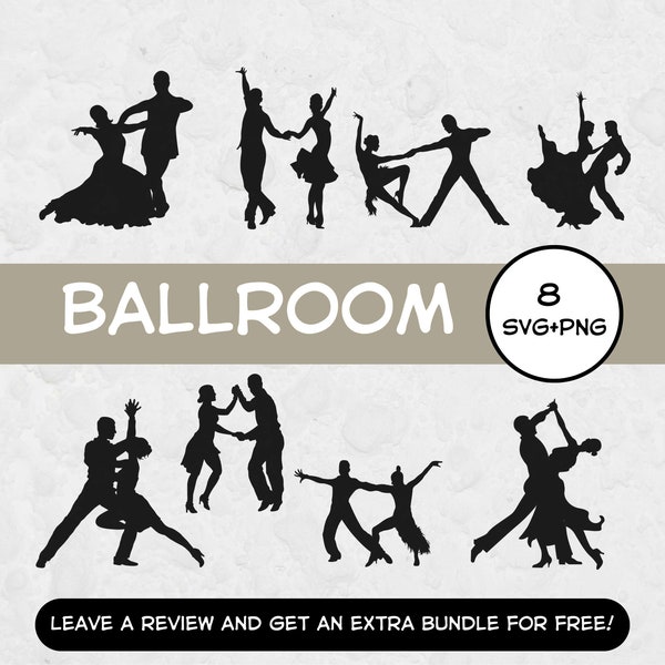 Ballroom Dance Svg Bundle, SVG Files for Cricut, Couple Cut File, Dance Silhouettes, Dance Vector, Couples Svg, Wedding Svg, Dance PNG