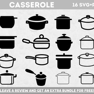 Pacote SVG de caçarola, arquivos SVG para Cricut, Clipart de cozinha, Panela svg, Design de cozinha SVG, Silhueta de caçarola, Cozinha Png, Cook