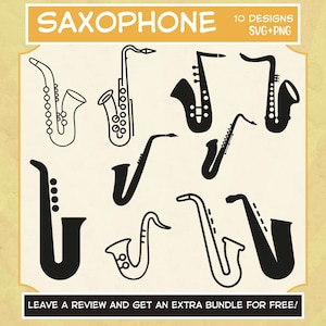 Saxophon SVG, SVG-Dateien für Cricut, Saxophon Clipart, Saxophon geschnitten Datei, Sax SVG, Blaskapelle, Jazz svg, Musik Clipart, Saxophon PNG