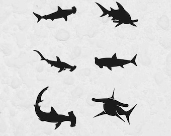 Hammerhead Shark Svg Bundle, SVG Files for Cricut, Shark Clipart, Shark Cut File, Shark Vectors, Shark PNG, Hammerhead Cut File, Sharks SVG