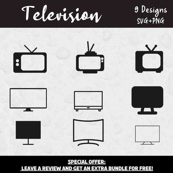 TV SVG, Svg Files for Cricut, Television clipart, Television SVG Bundle, Tv Cut File, Tv show Svg, Tv Design Svg, Tv Icons, Electronic Svg