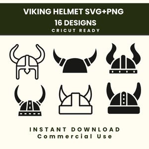 Viking Helmet Svg Bundle, Norse Helmet Clipart, Warrior Helmet Cut File, Cricut Viking, Nordic SVG, Pagan, Tattoo Design image 1